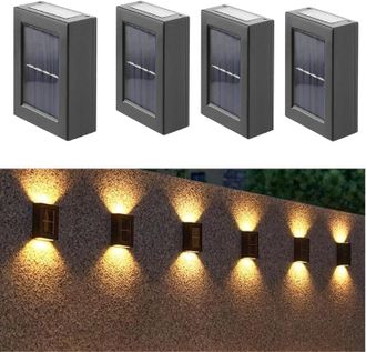 OEM Conjunto De Dos Apliques Solares De Pared Ajustables, L&aacute;mparas De Exterior Con Sensor De Luz Solar, Iluminaci&oacute;n Led Decorativa Moderna, Resistente Al 