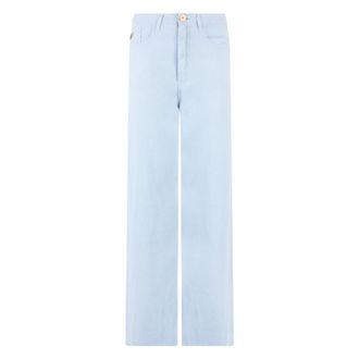 Lois Straight Trousers, female, Blue, Size: W24 Marlene Linen Trousers