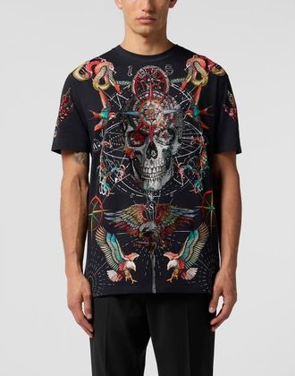 Philipp Plein Round Neck T-Shirt Tattoo Stones Men in Black at Nordstrom, Size Xxx-Large