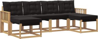 vidaXL Conjunto De Sof&aacute;s De Exterior 6 Uds. Blanco Y Negro Vidaxl