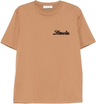 Lanvin Logo T-shirt - Heren - T-shirts - Bruin - L - Katoen - Tops