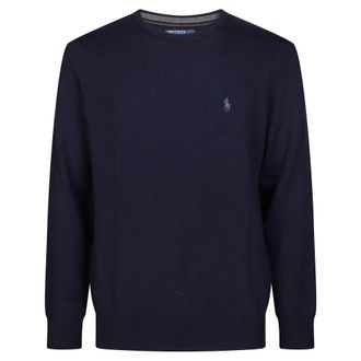 Polo Ralph Lauren Round-neck Knitwear, male, Blue, L, Stylish GC Shirt