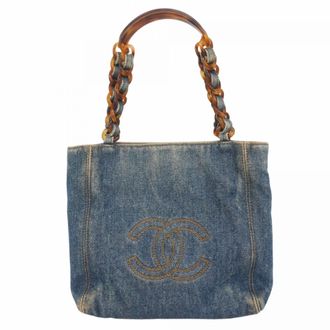 Chanel Blue Denim Tote Bag (Pre-Owned)