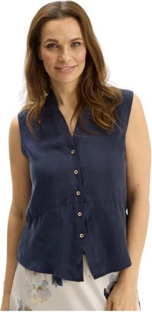 In Front Sleeveless Tops - Dames - Tops zonder mouwen - Blauw - XL - Tops