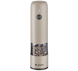 Zassenhaus Koln Rechargeable Salt or Pepper Mill, 5.5 H x 1.5, Chrome