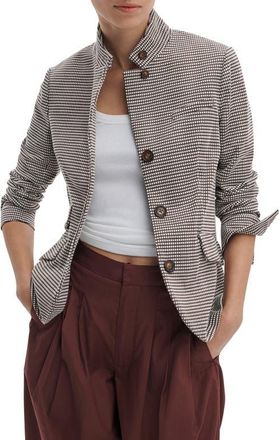 Rag & Bone Slade Grid Print Cotton Blend Blazer in Brown Grid at Nordstrom, Size 00
