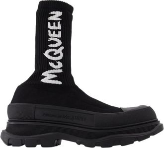 Alexander McQueen Black Sock Boots with Platform Sole