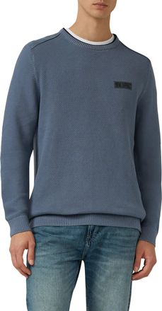 s.Oliver Strickpullover S.OLIVER, Herren, Gr. L, graublau, Strick, Obermaterial: 100% Baumwolle, unifarben, regular fit h&uuml;ftlang, Rundhals, Strickb&uuml;ndchen, Pul