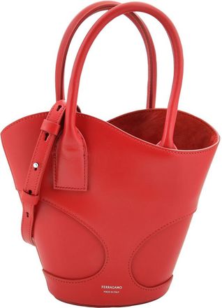 Ferragamo Cut-Out Detailing Leather Tote Bag