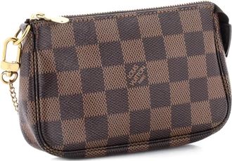 Louis Vuitton Clutch Pochette Accessoires mini in tela Damier - Marrone