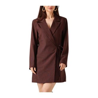 Ydence Ydence - Dames Jurken Dress April - Dames - Jurken - Bruin - Maat: L Wol