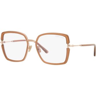 Tom Ford 55mm Square optical glasses in Brown at Nordstrom