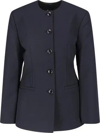 Anine Bing Tailored Blue Wool Blend Huda Blazer