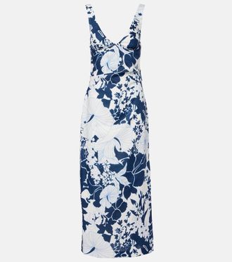 Sir. Paradiso floral linen maxi dress