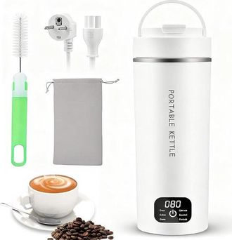 No Brand Mini Hervidor El&eacute;ctrico De Viaje De 450 Ml Con Control De Temperatura: Compacto Y Port&aacute;til