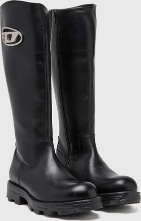 Diesel D-Hammer-Leather knee-high boots - Boots - Woman - Black