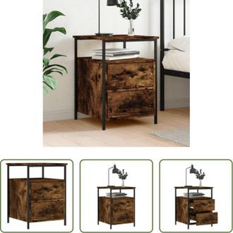 vidaXL Comodino industriale - Comodino Rovere Fumo 44x45x60 cm in Legno Multistrato