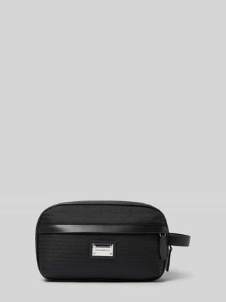 Emporio Armani Kulturbeutel mit Label-Applikation in Black, Gr&ouml;&szlig;e 1