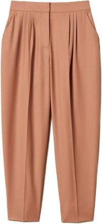 Twinset Tapered Broeken - Dames - Broeken - Bruin - S - Leer - Broeken