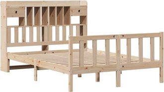 vidaXL Bookcase Bed without Mattress 140x200 cm Solid Wood Pine Vidaxl