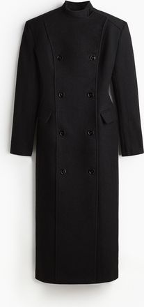 H&M Langer Mantel aus Wollmix - Schwarz