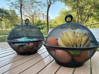 OEM Cesto Di Frutta - Cesto Di Frutta Con Coperchio - Ciotole Per Servire Frutta, Dolci, Snack, Nero (2 Cestini Di Frutta + 2 Coperchi 2 Set In Totale)