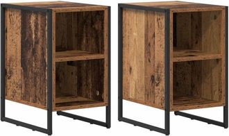 vidaXL Mesa De Noche 2 Pcs Madera Vieja 39.5 X 30 X 50 Cm Vidaxl