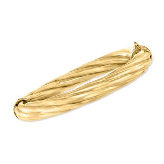 Ross-Simons Italian 18kt Gold Over Sterling Wide Twisted Bangle Bracelet