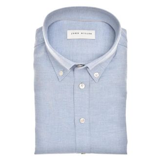 John Miller Overhemden, Heren, Blauw, M, Katoen, Casual Shirt