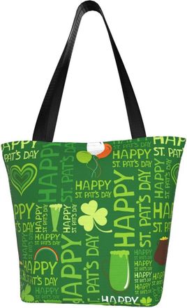 AOOEDM Saint PatrickS Day Tote Bag Women Capacity Shoulder Grocery Shopping Bags