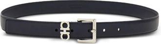 Ferragamo Cintura con doppia fibbia Gancini - Blu