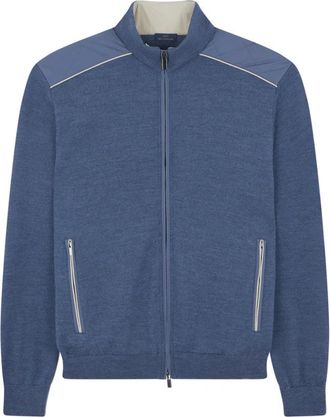 Paul & Shark Luxe Wol Zip-Up Sweater - Heren - Vesten - Blauw - 2XL - Wol - Truien & Vesten