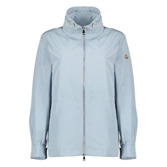 Moncler Wind Jackets, female, Blue, Size: M Enette Hooded Short Parka