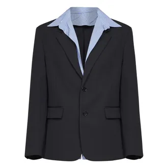 Balenciaga Heren, Jassen, Blauw, Maat: M Katoen