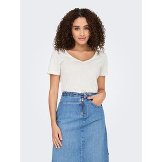 Jacqueline de Yong T-shirt met korte mouwen, goudkleurig biesje