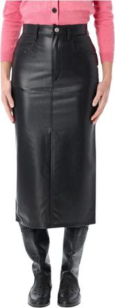 Isabel Marant Rokken, Dames, Zwart, S, Leer, Nilauria Rok