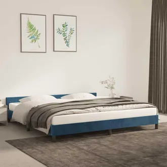 vidaXL Estructura Cama Sin Colch&oacute;n Terciopelo Azul Oscuro 200x200 Cm Vidaxl