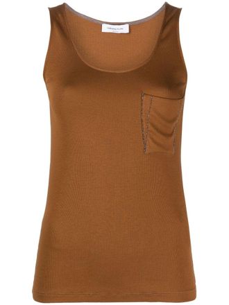 Fabiana Filippi bead-embellished tank top - Brown