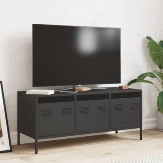 Berkfield Home TV Cabinet Black 101.5x39x43.5 cm Cold-rolled Steel