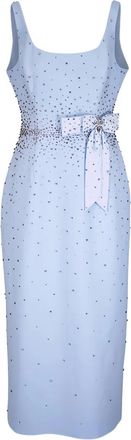 Carolina Herrera Abito midi con strass - Blu