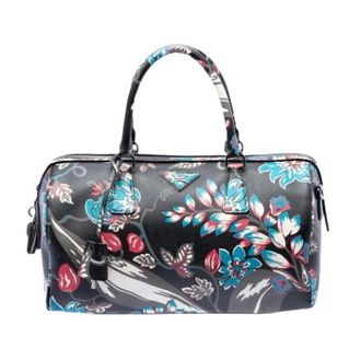 Prada Pre-owned Handbags, female, Multicolor, Size: ONE SIZE Pre-owned Printed Saffiano Satchel