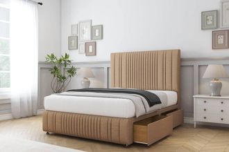 Comfort Beds The Foxy Dumfries Divan Base 2 Drawers - 54 Headboard-Footboard in Light Brown | Size: Small Double