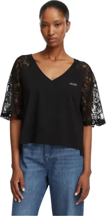 Liu Jo T-shirt - Dames - T-shirts - Zwart - 2XS - Tops