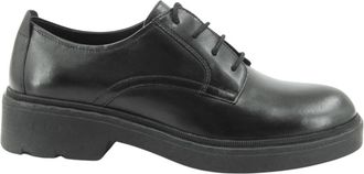 Geox D Swelen Veterschoen - Dames - Veterschoenen - Zwart - 37 EU - Leer - Schoenen