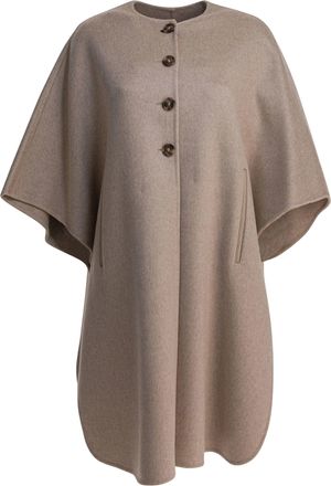 Max Mara Cashmere Midi Cape Jackets And Coats Beige-Donna