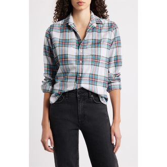 Frank & Eileen Eileen Relaxed Button-Up Shirt in Yellow Blue Red Plaid at Nordstrom Rack, Size Xx-Small