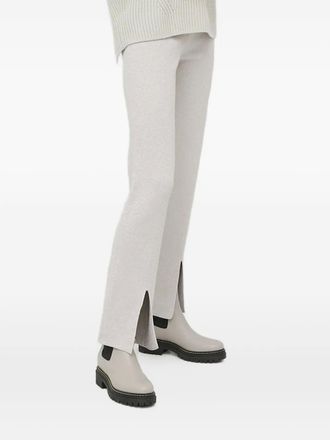 Liviana Conti metallic-knit elasticated-waistband trousers - Neutrals