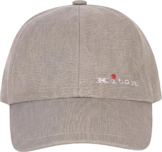 Kiton Linen Baseball Cap - male - Kiton - Hats & Caps - Gray - 2XL - Accessories