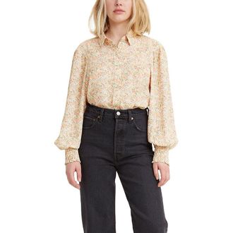 Levi's Womens Paislee Blouse, Nora Floral Cloud Dancer, X-Large