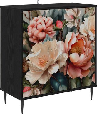 vidaXL Aparador Borne Roble Negro 69 X 33 X 76 Cm Madera De Ingenier&iacute;a Vidaxl